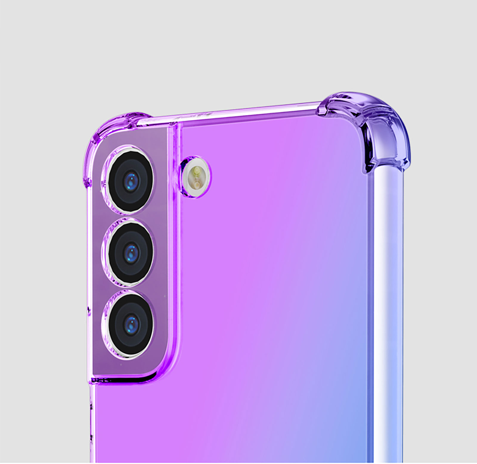 Samsung Galaxy S22 5G Gummi Hülle Air Cushion Fallschutz mit Farbverlauf - Lila / Rosa