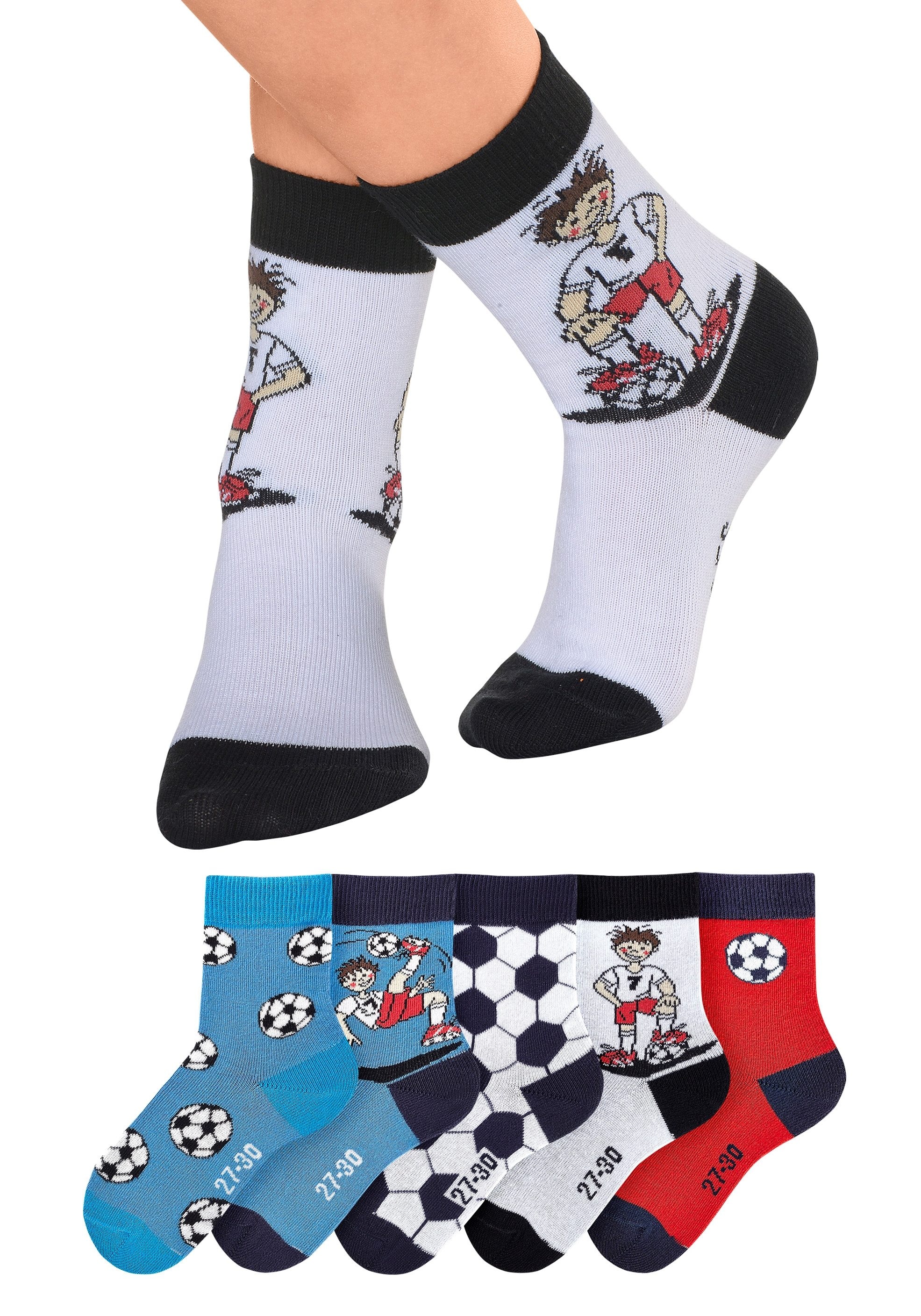 H.I.S Socken Packung, 5 Stk. tlg. mit Fussballmotiven