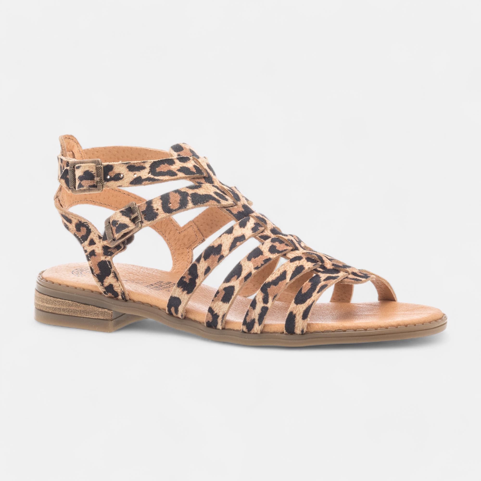 Nu-pieds Femme en cuir cognac