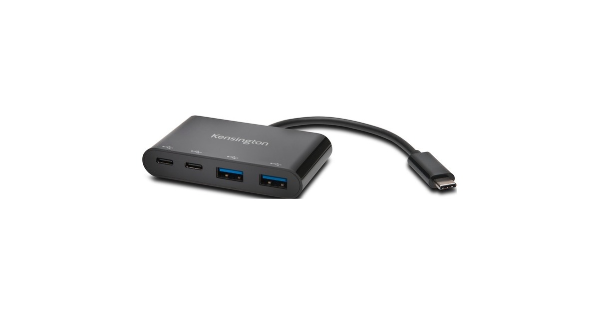 KensingtonUSB-C 4-Port usb-hub  (Zwart, 2x USB-A 3.0 | 2x USB-C 3.0)