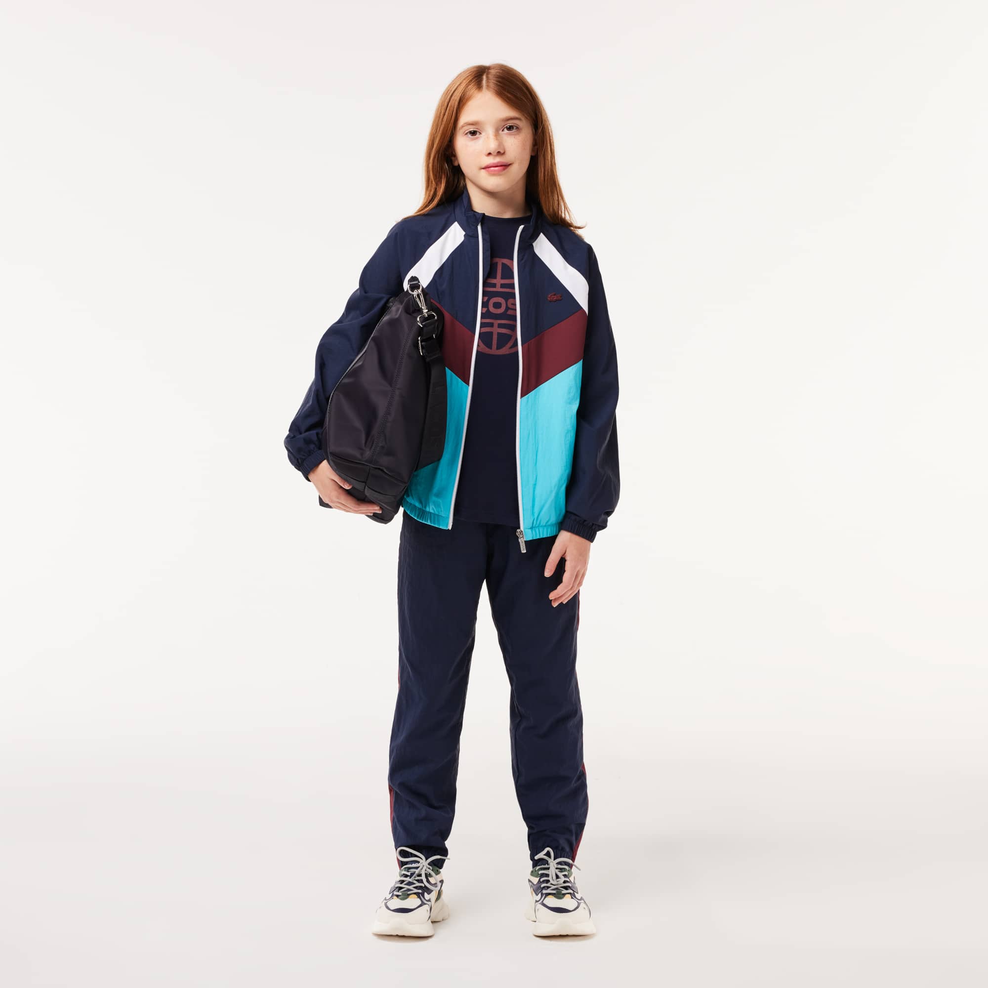 Veste zippée color-block en fibres recyclées Manteaux & Blousons - Bleu - Lacoste - Enfant