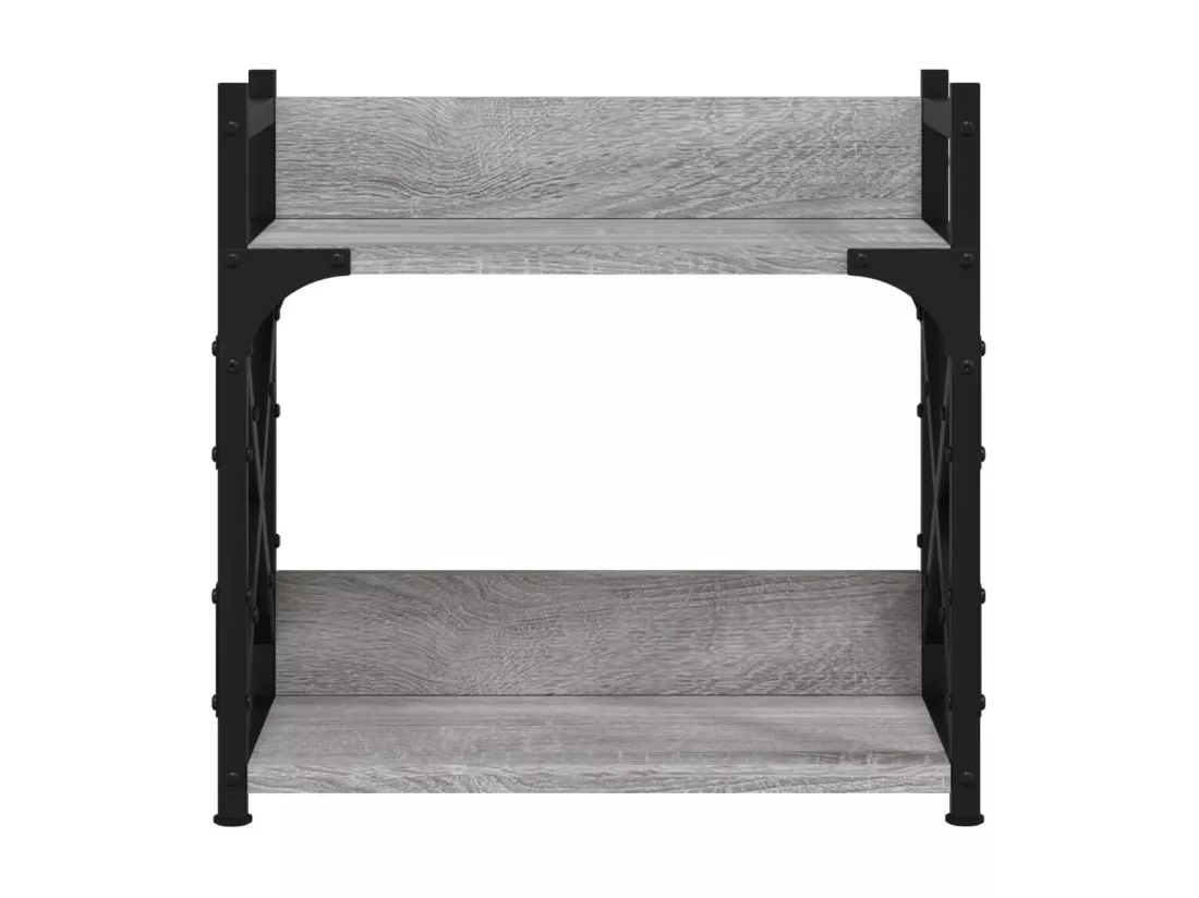 Support d'imprimante à 2 niveaux Sonoma gris 40x20x40 cm