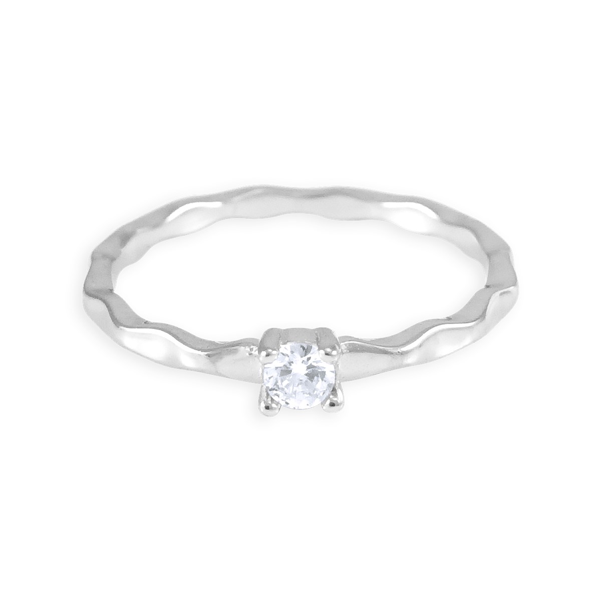 Bague en argent 925 rhodié avec oxydes de zirconium