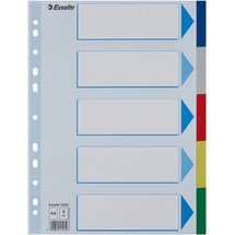 Intercalaires en plastique, uni, A4, PP,12 touches