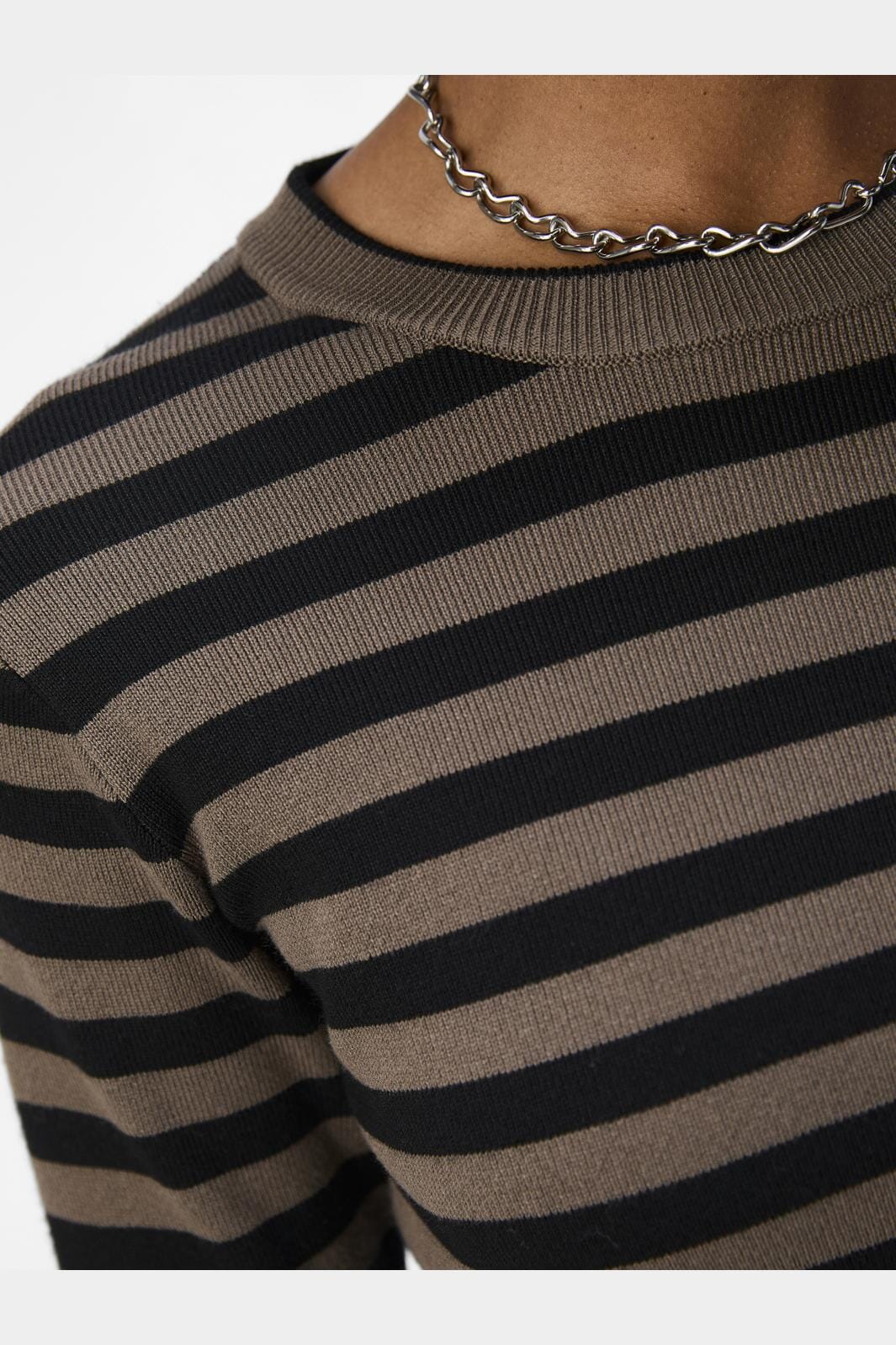 Object Objester Sli L/S Knit Pullover 4535342 morel black
