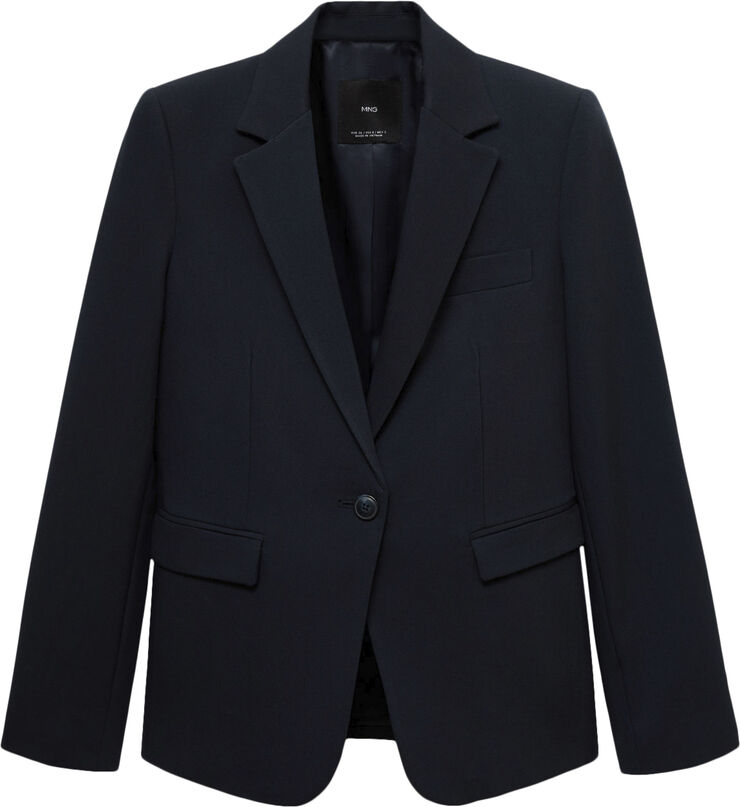 MANGO Fitted suit jacket Navy