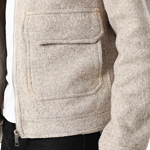 Veste Zippée Beige Chiné