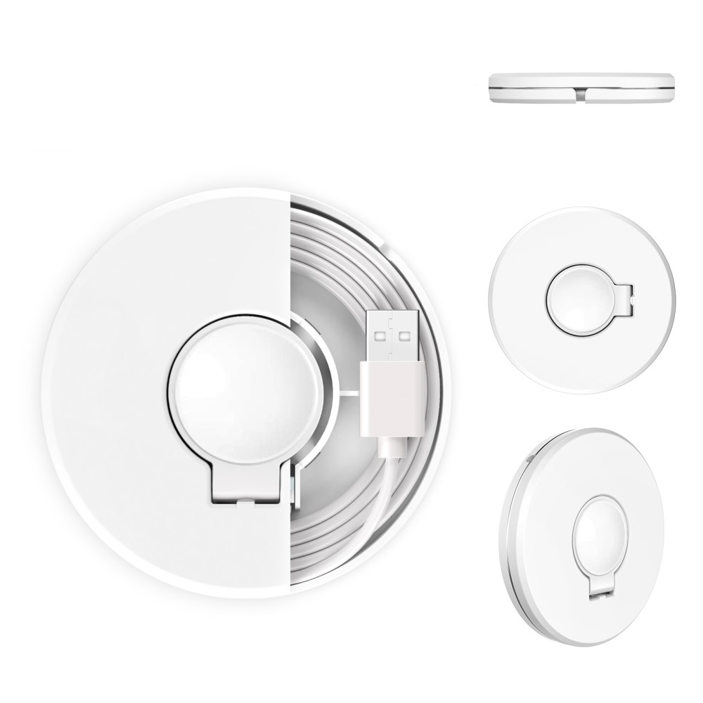 Samsung Galaxy Watch 3 / Watch Active 2 / Watch Active Qi-Wireless Charger USB Ladegerät mit integriertem Ladekabel - Weiss