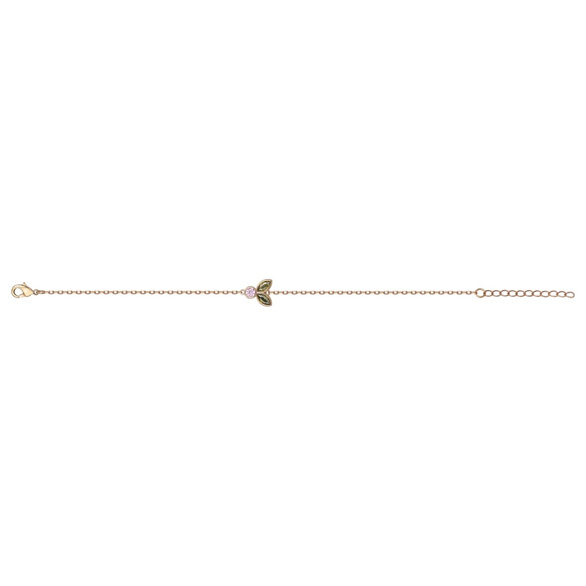 Bracelet souple mono-motif en Plaqué Or avec oxyde de zirconium multicolore