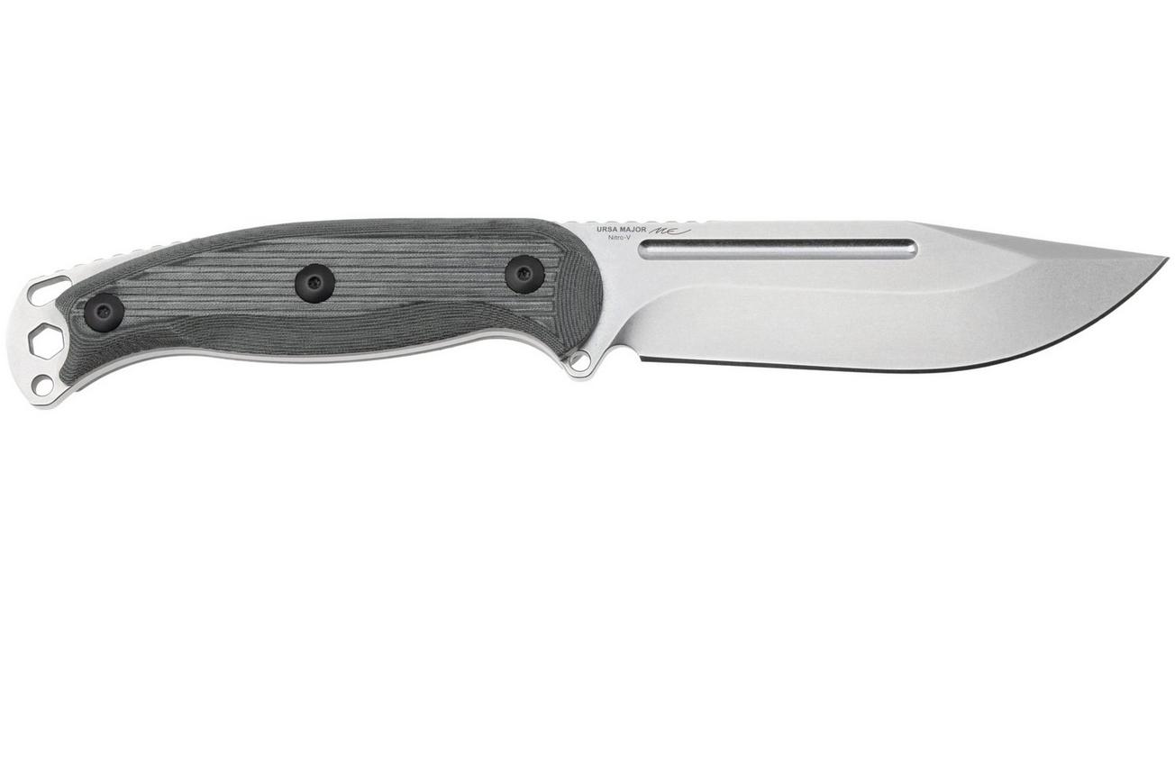 Kizer Ursa Major 1082A3, Satin Nitro-V, Black Micarta, vaststaand mes, Maksim Epifantsev design