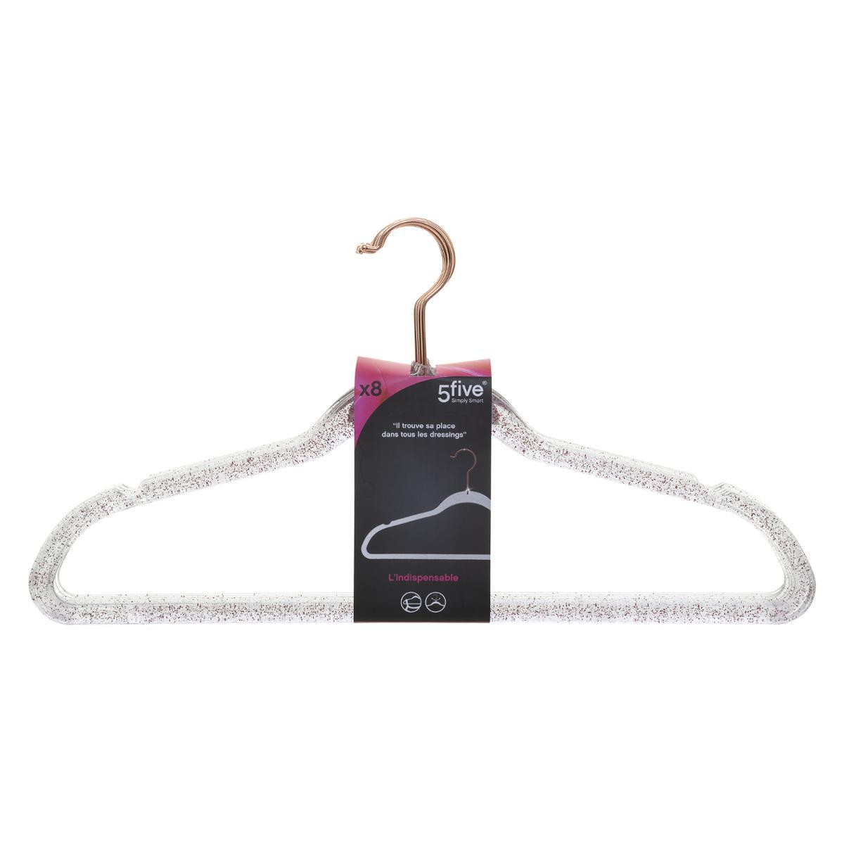CINTRE PLASTIQUE PAILLETTES X8