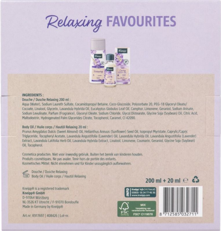 3x Kneipp Geschenkset Relaxing Favourites 2 stuks
