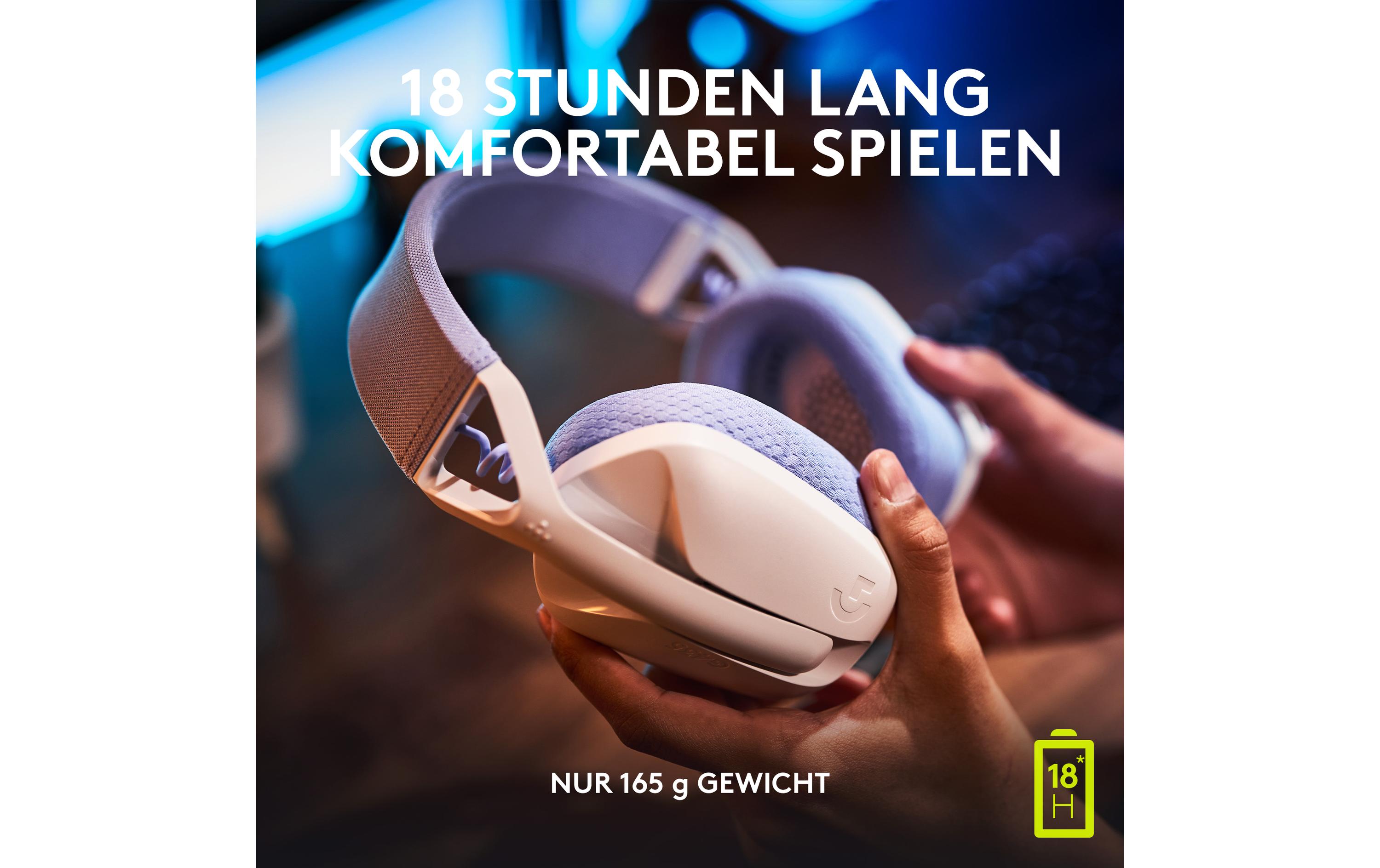 Headset G435 Gaming Lightspeed WeissKabelloses Gaming-Headset mit integrierten Beamforming-Mikrofonen und bis zu 18 Stunden Akkulaufzeit