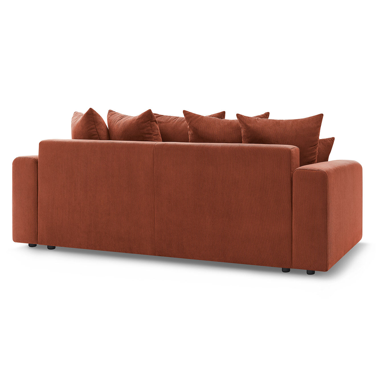 Bobochic Canapé droit fixe 3 places envy velours côtelé orange - 240x100x95 cm