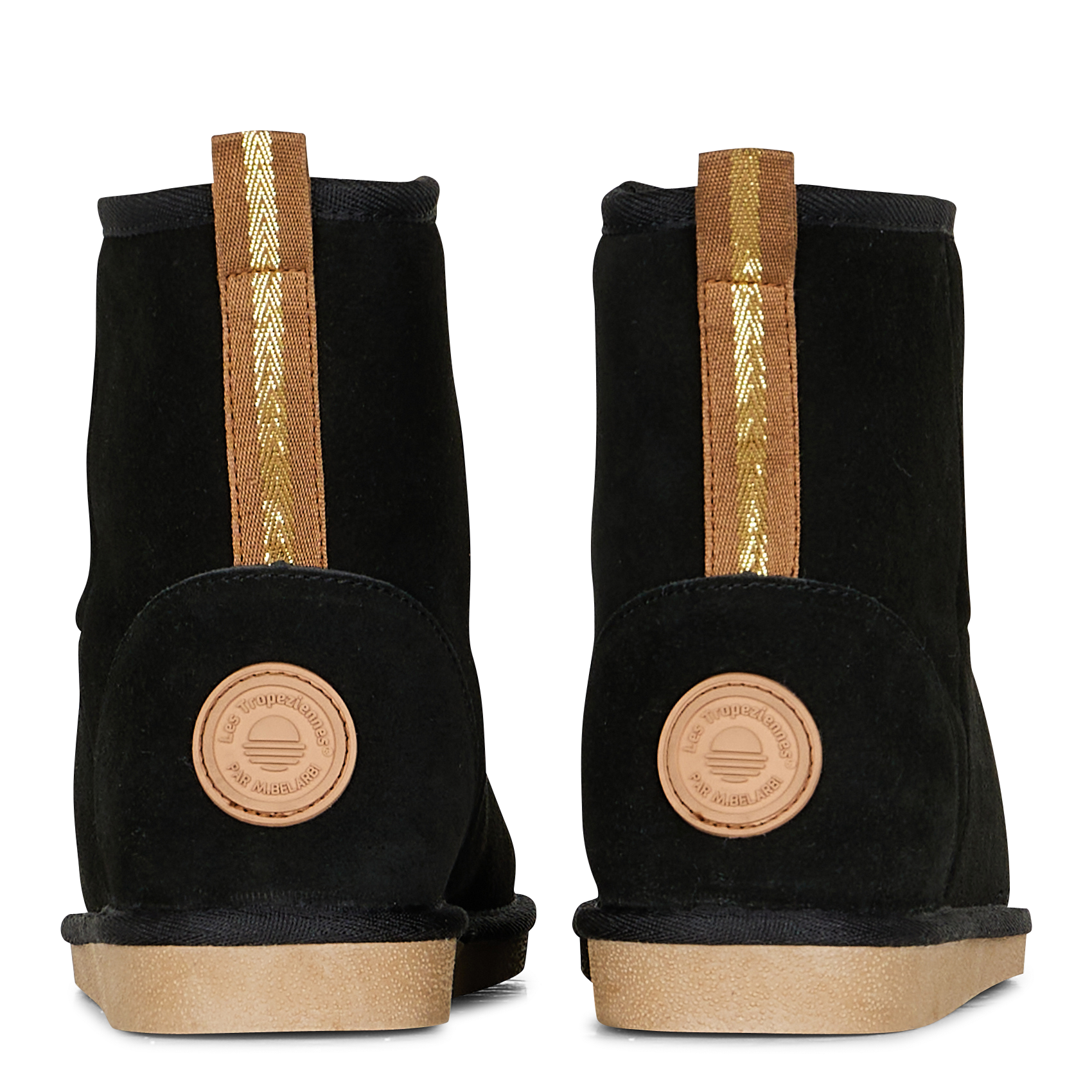 CHILLOU - Bottines fourrées en cuir velours | Noir