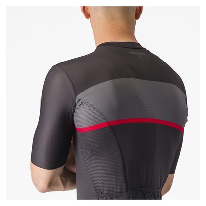 Maillot Manches Courtes Castelli Tradizione Gris/Rouge