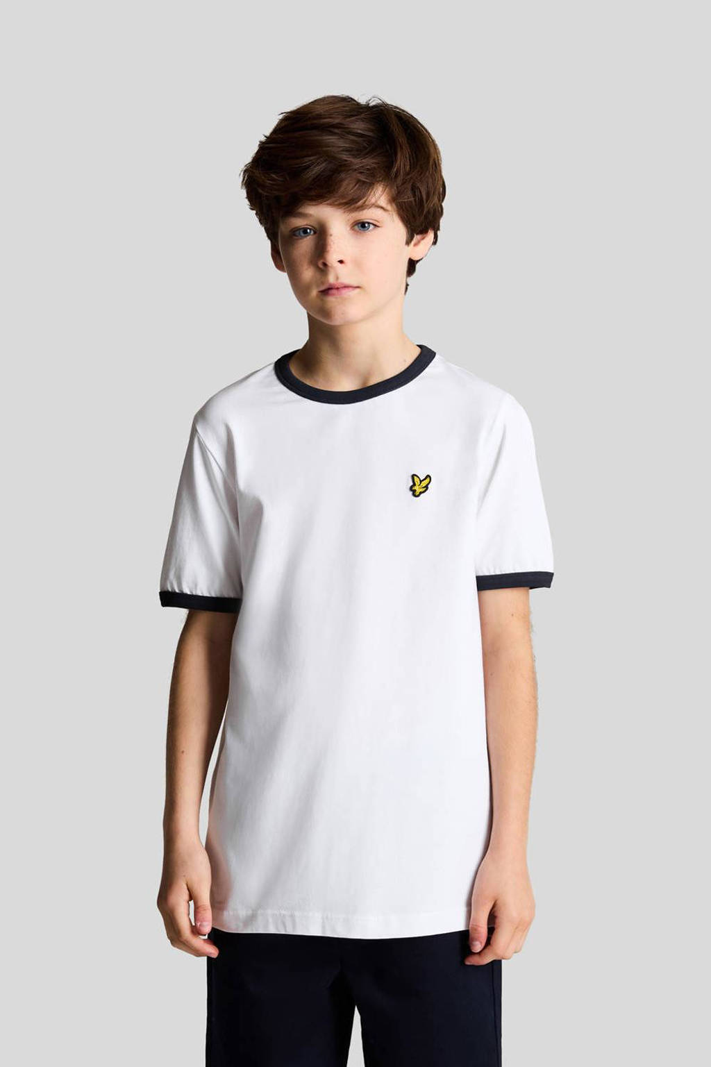 Lyle & Scott T-shirt wit/donkerblauw
