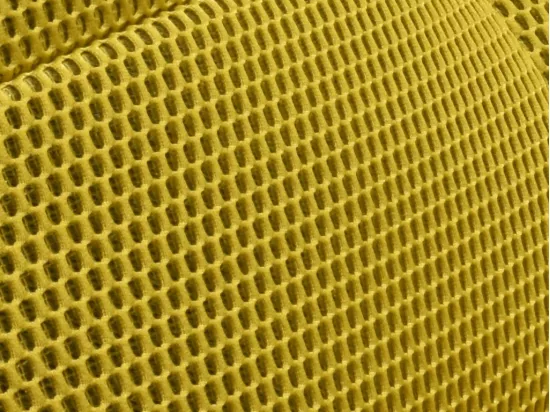 Canapé 3 places en tissu 3D jaune avec dossier avance-recule MERCOTA