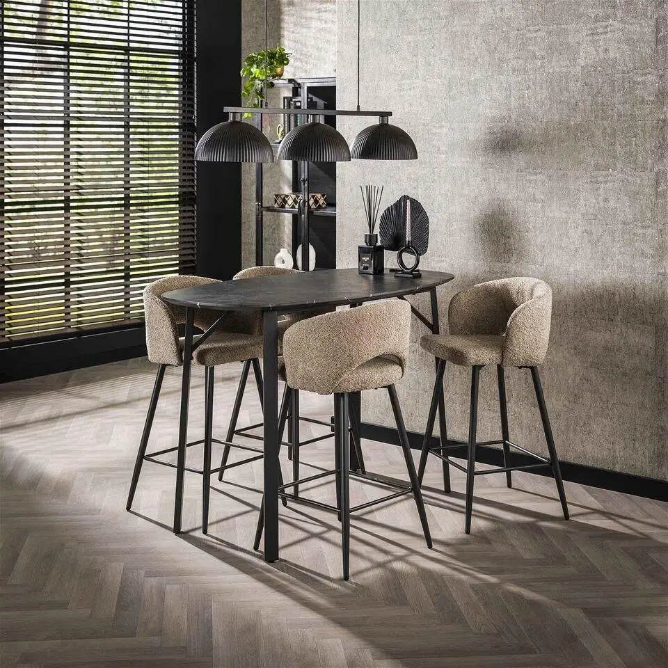 Bartafel Keramieklook - 140x75x92cm - Deens Ovaal