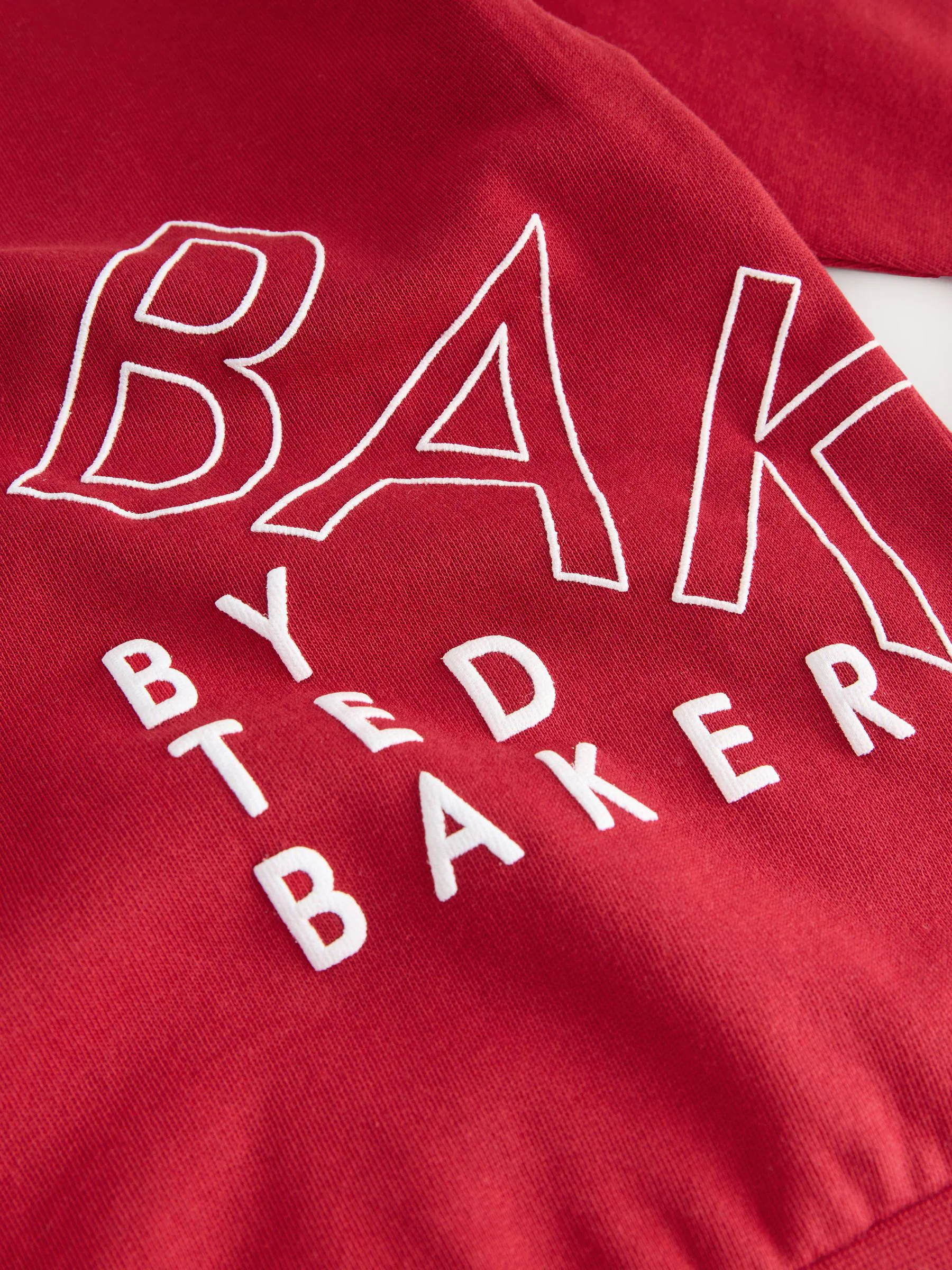 Rood - Baker by Ted Baker - Set van oversized sweatshirt en joggingbroek met print
