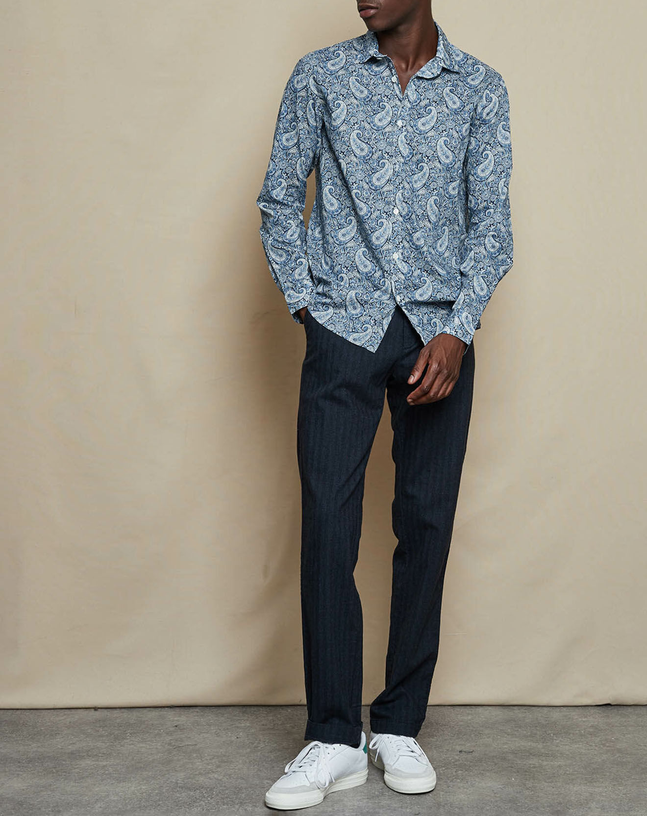 Hartford Chemise slim Sammy imprimée marine/blanc/bleu