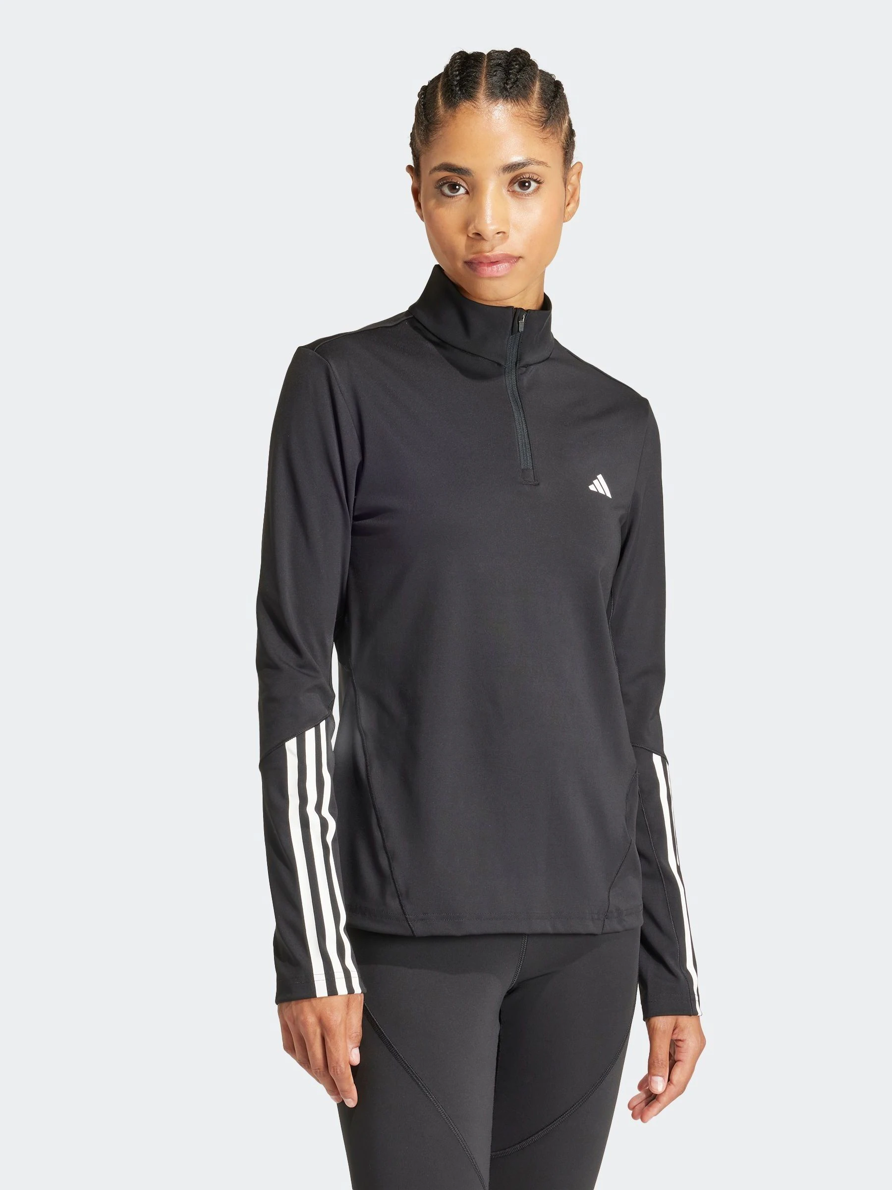 Zwart - adidas Hyperglam trainingstop met kwartrits
