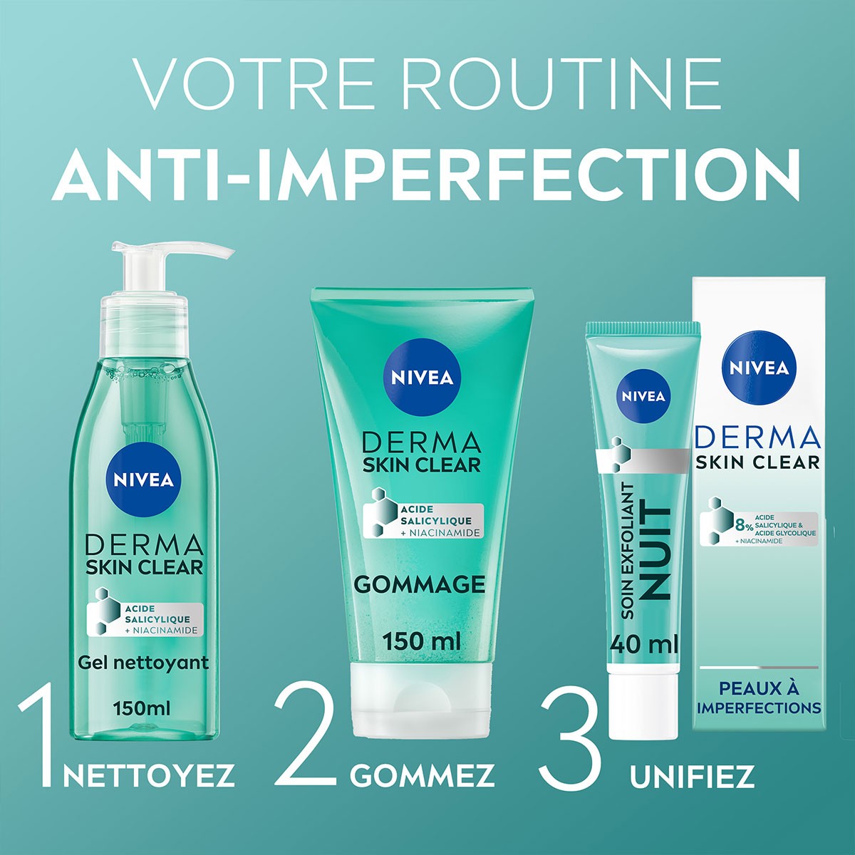 Trousse de toilette - Derma Skin Clear - Peaux à imperfections - 5 produits