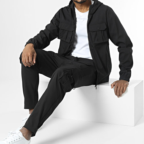 Ensemble Veste Zippée Et Pantalon Cargo Noir