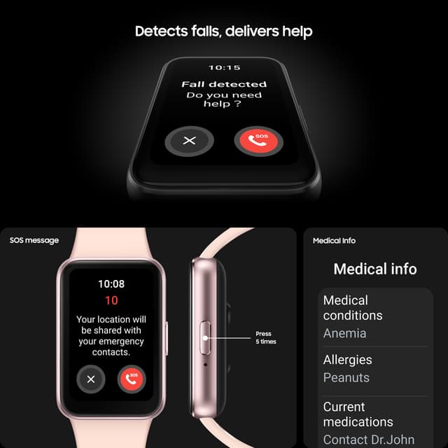 Samsung Galaxy Fit3 aktivitetsmåler (pink guld)