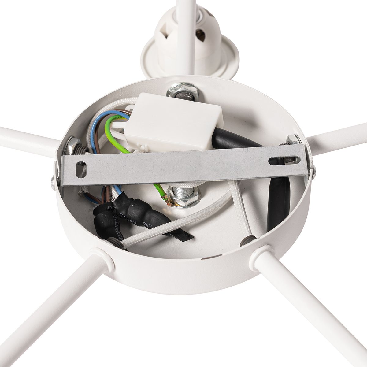 Plafondlamp wit grijs en bruin 5-lichts - Multidrum