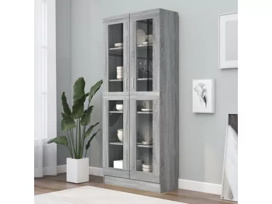 Armoire à vitrine Sonoma gris 82,5x30,5x185,5cm Bois ingénierie
