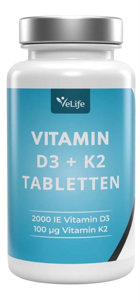 VELIFE Vitamin D3 + K2<br>120 Stück, Dose, Tablette, teilbar