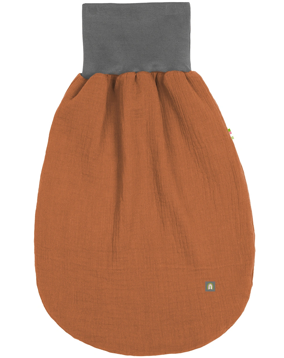 Musselin-Strampelsack SCHLAFNESTCHEN in rust