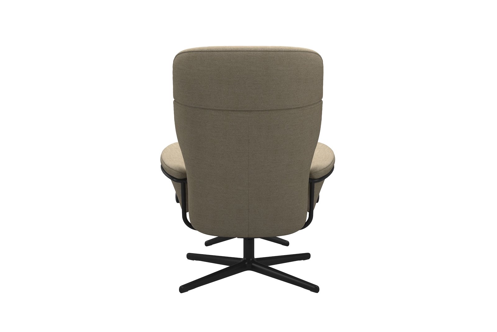 Rome lenestol m/krakk Tesktil Peony Beige - Cross - Matt Black