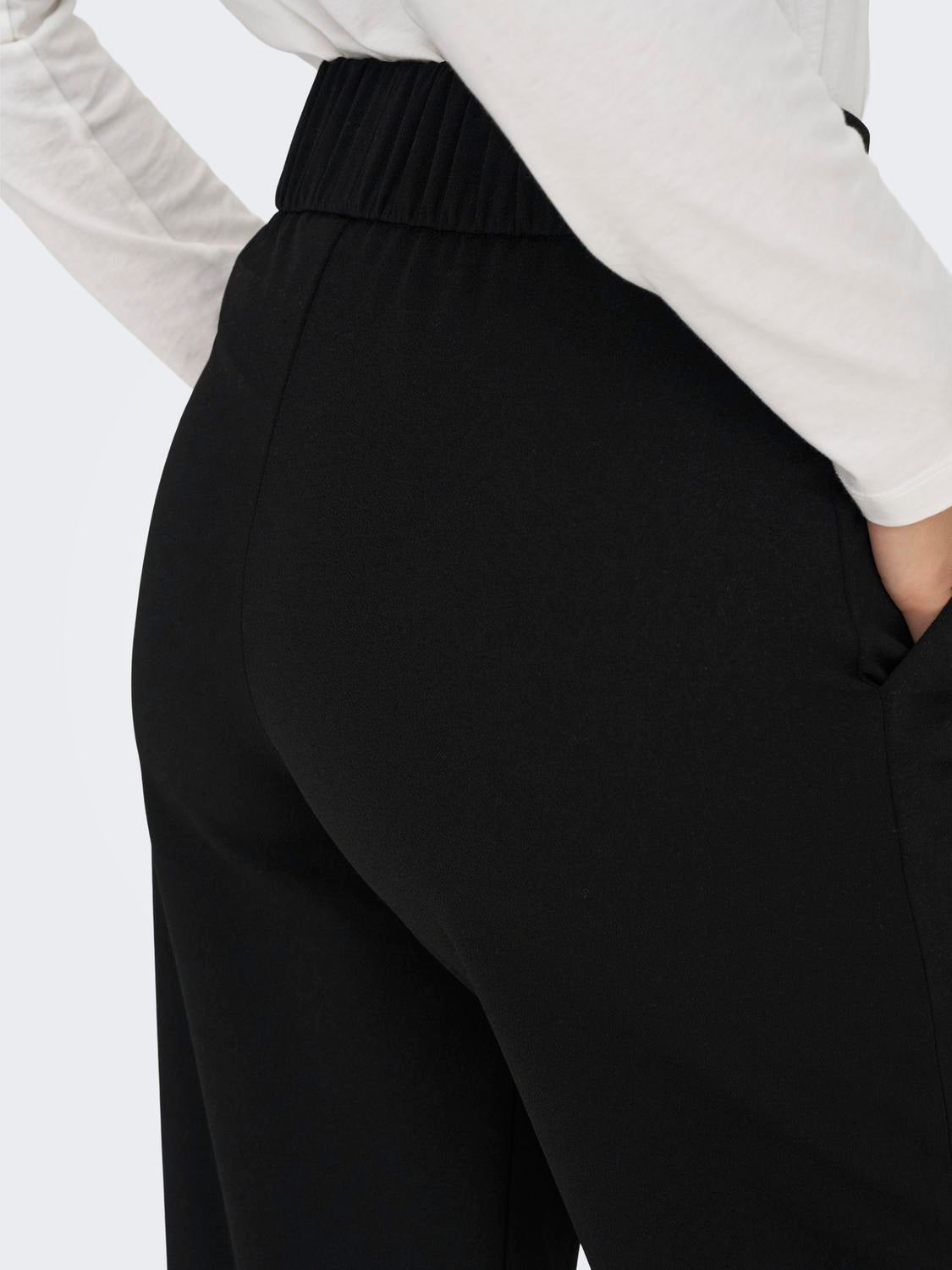 JDYGEGGO Hohe Taille Normal geschnitten Klassische Hose Black
