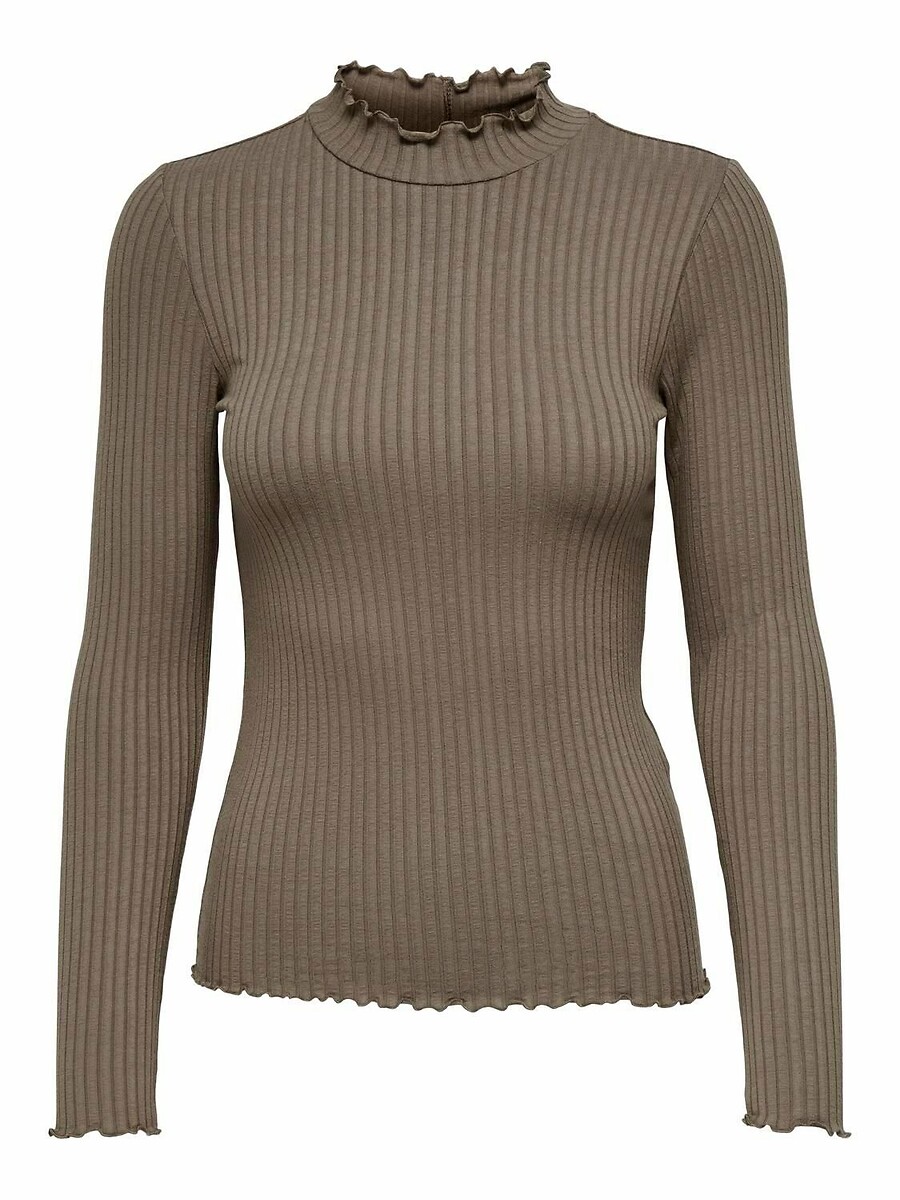 JDY<br>Camiseta canelada, gola alta