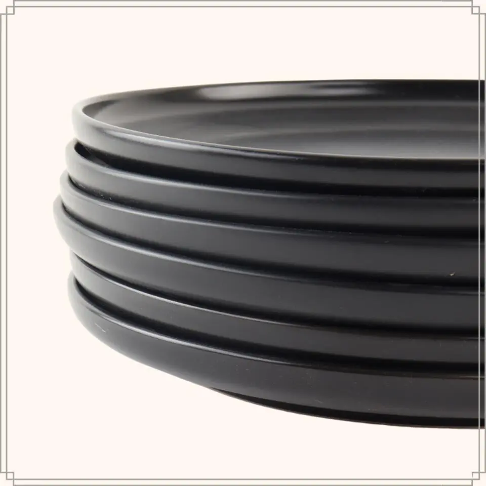 OTIX Dinerborden Bordenset 12 Persoons Zwart 27cm Keramiek WILLOW