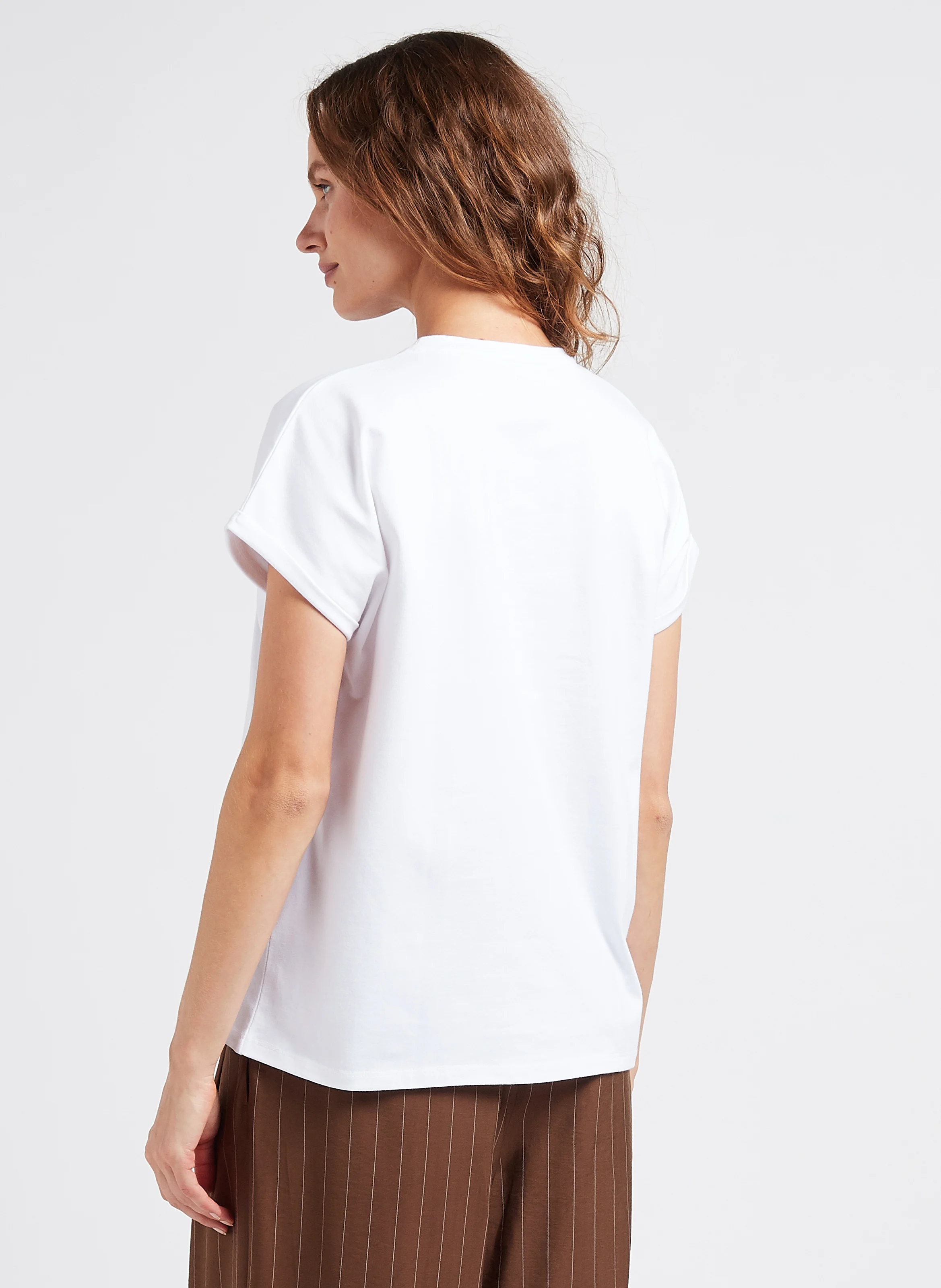 Tee-shirt col rond en coton bio | Blanc