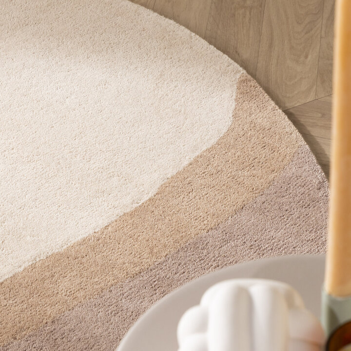 Rond wollen vloerkleed - Vienna Beige