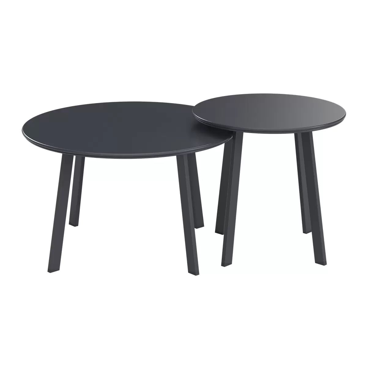 Luca Bessoni Beistelltisch-Set Amelia 2-teilig Anthrazit