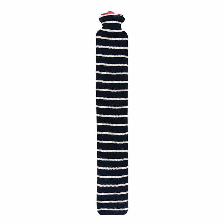 Longi lange Gummi-Wärmflasche 2 l Strickbez.marine, 1 St