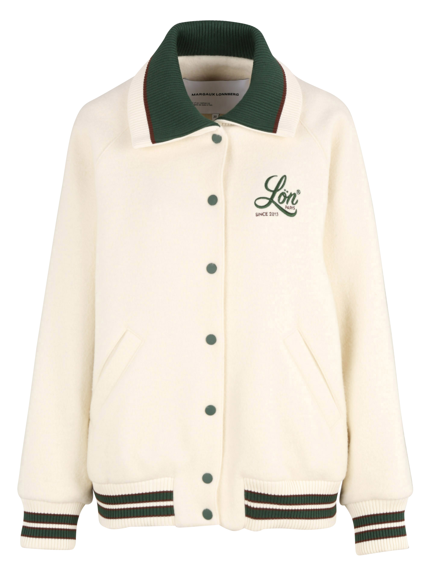 LEWIS - Blouson brodé en laine| Blanc