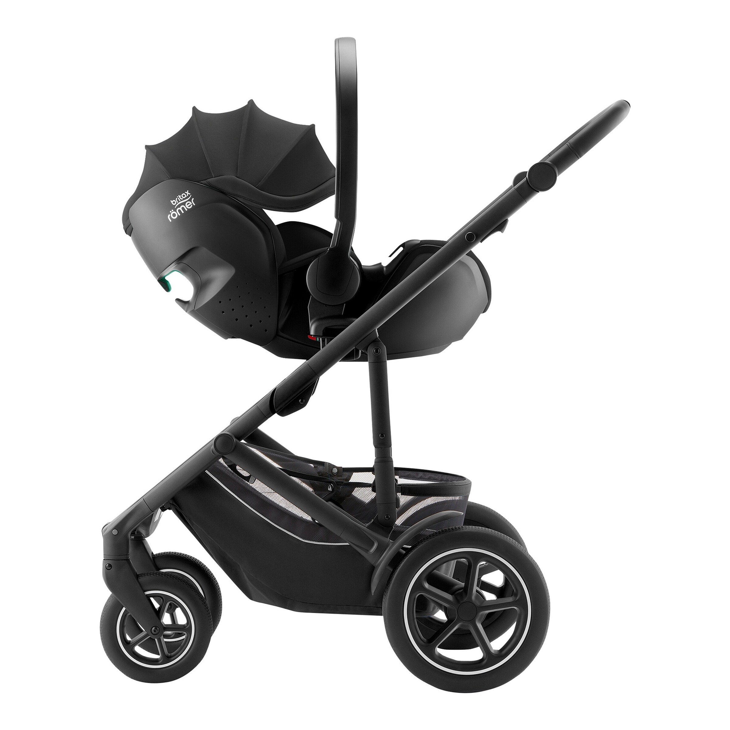 Britax Römer - Britax Römer Diamond Kombikinderwagen SMILE 5Z STYLE Travel-Set inkl. Babyschale BABY-SAFE PRO und Isofix-Basis VARIOBASE 5Z space black / carbon black