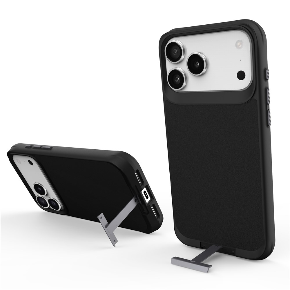 iPhone 17 Pro Max MagSafe Hybrid Hülle mit TPU Bumper   Kickstand - Schwarz