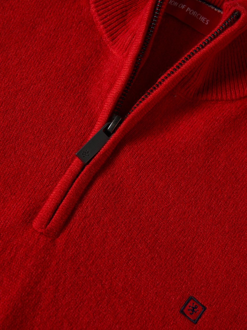 Camisola de lã com fecho