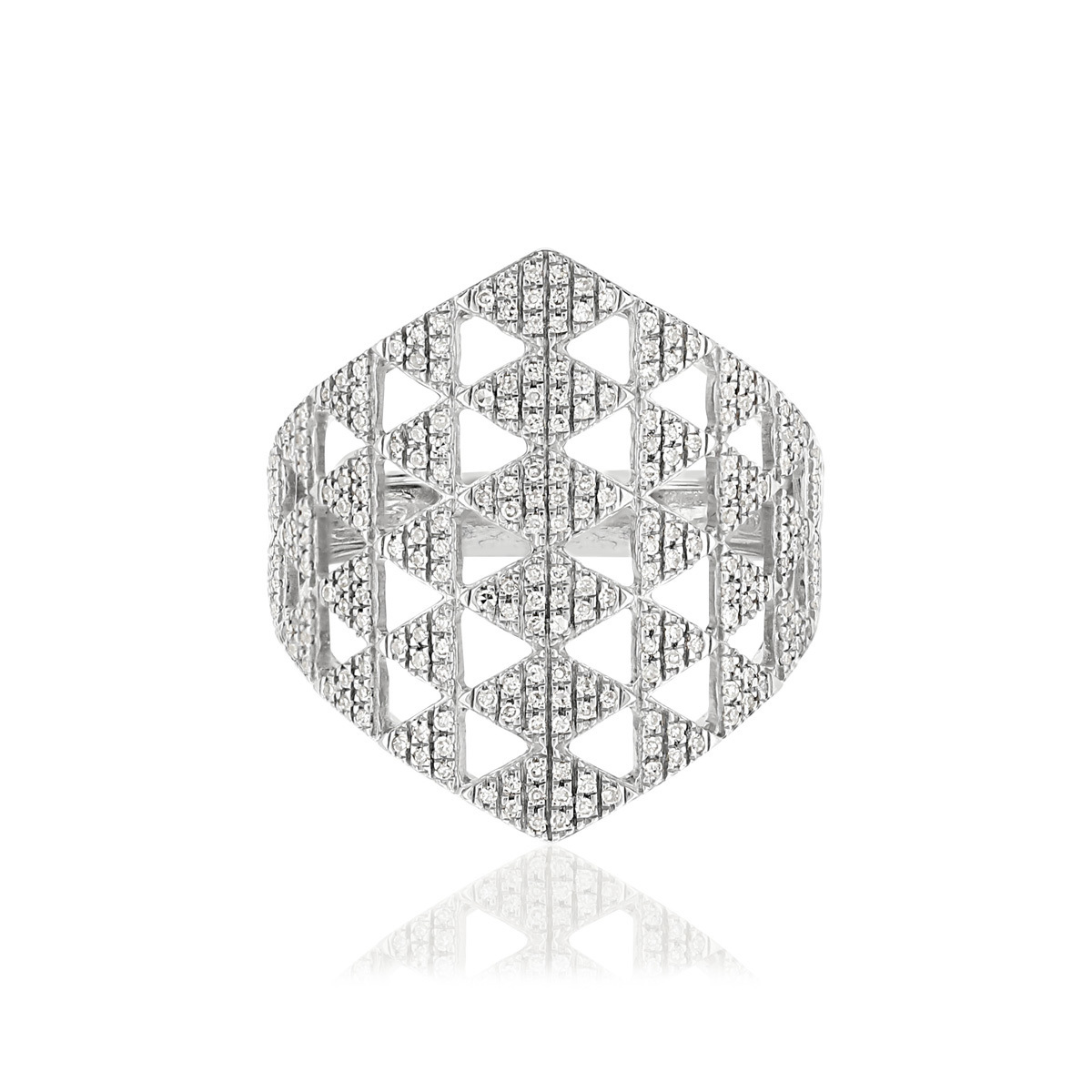 Bague or blanc 375 diamants
