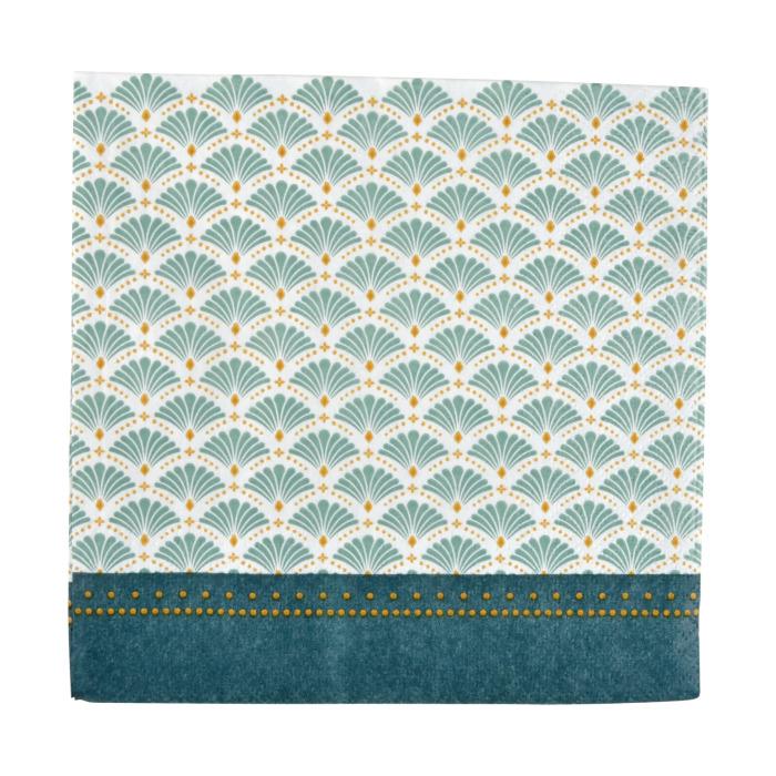 SET 20 SERVIETTES PAPIER 3 PLIS 33X33CM FLORAL DAMASK