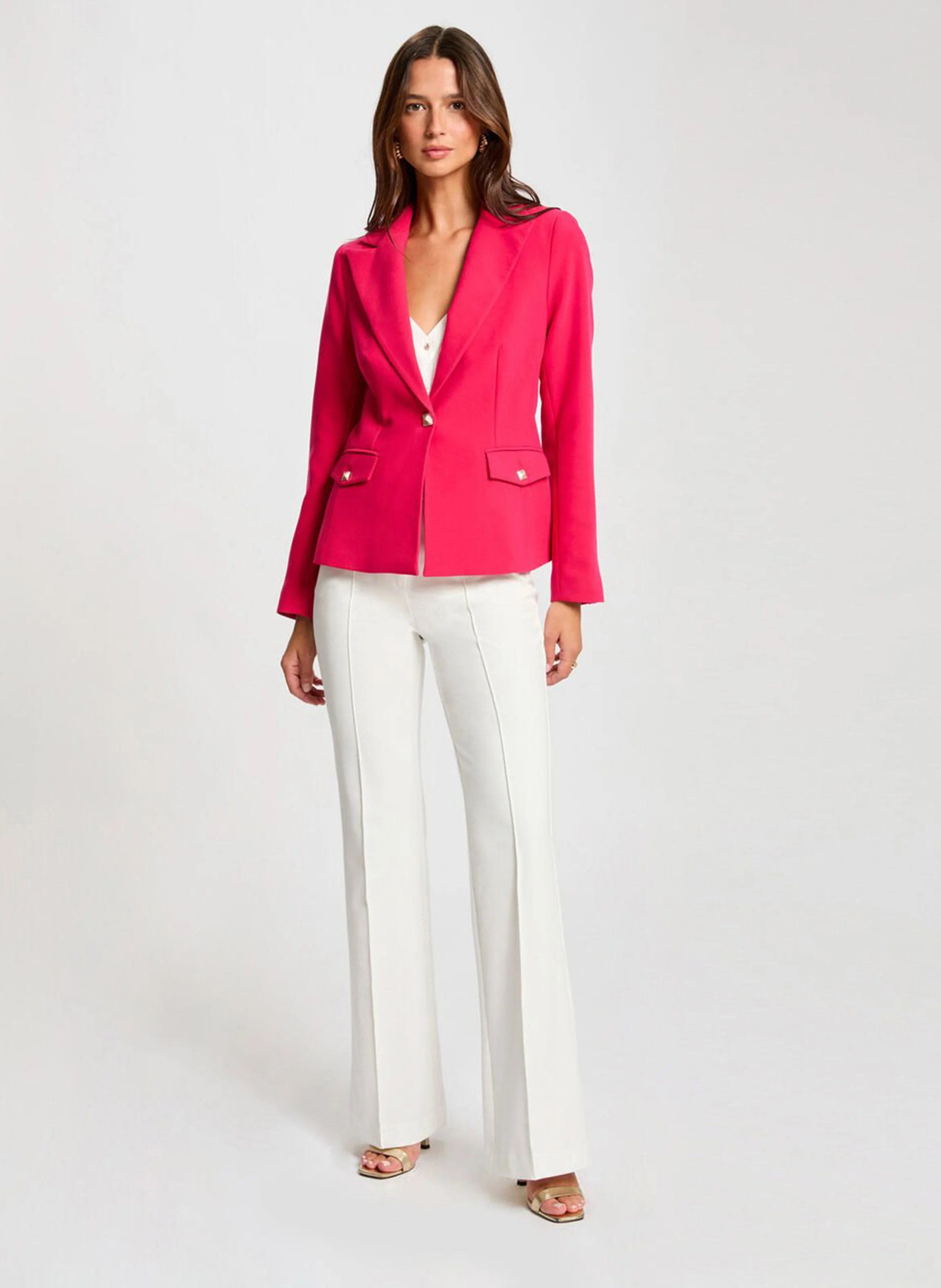 VESK.F - Veste col tailleur | Rose