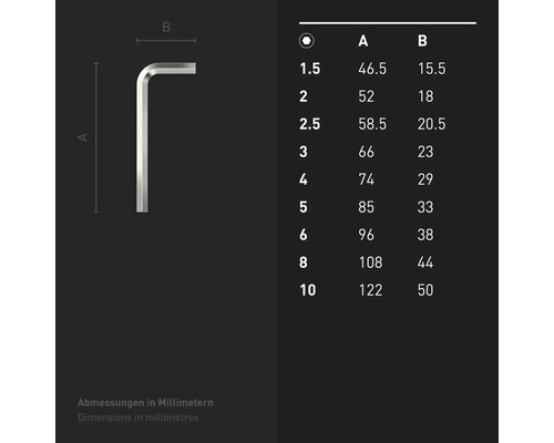INBUS® 70150 Hoekschroevendraaierset 9-delig, 1,5–10 mm — Gemaakt in Duitsland