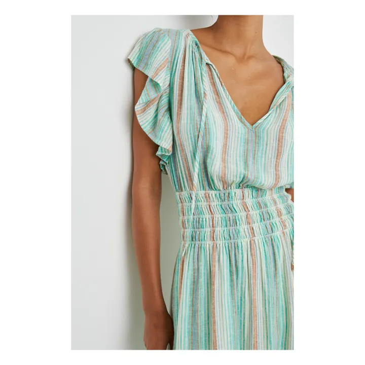 Rails Robe Iona Rayures Lin | Vert d'eau